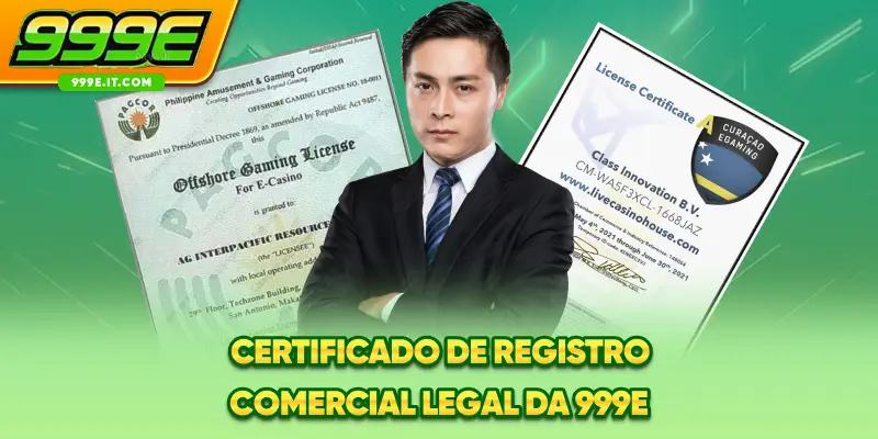 Certificado de registro comercial legal da 999E